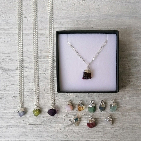 Mini Raw Crystal Necklaces