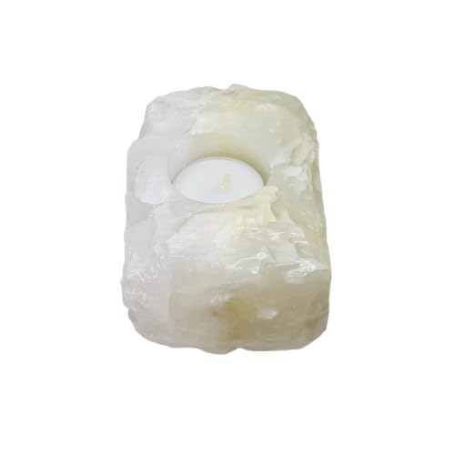 Mexican White Onyx Crystal Tealight Holder UK - Natural Gemstone Candle Holder - New Home Gift