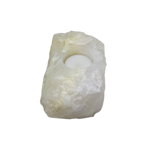 Mexican White Onyx Crystal Tealight Holder UK - Natural Gemstone Candle Holder - New Home Gift