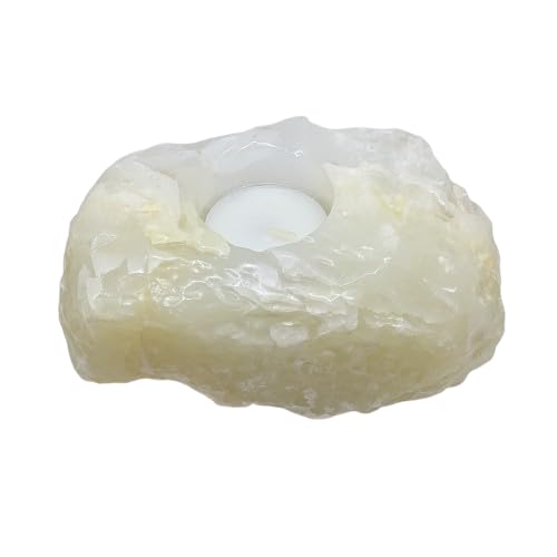 Mexican White Onyx Crystal Tealight Holder UK - Natural Gemstone Candle Holder - New Home Gift