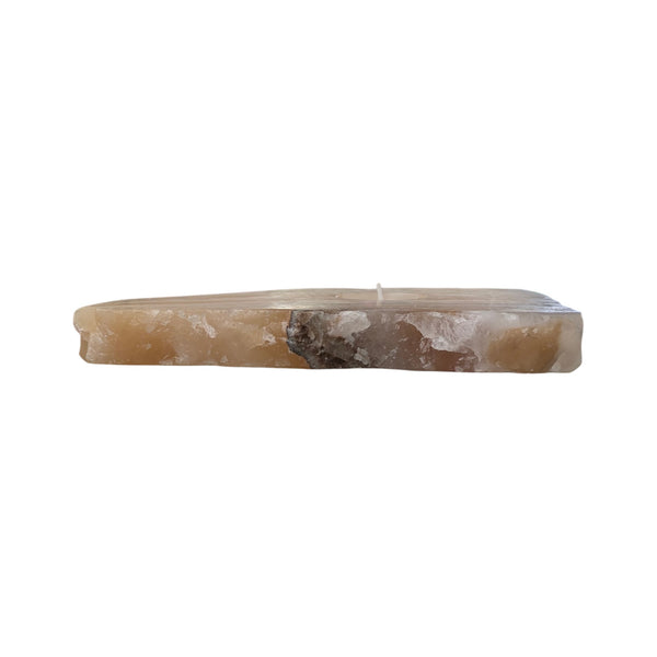 Amber Aragonite Tealight Holder