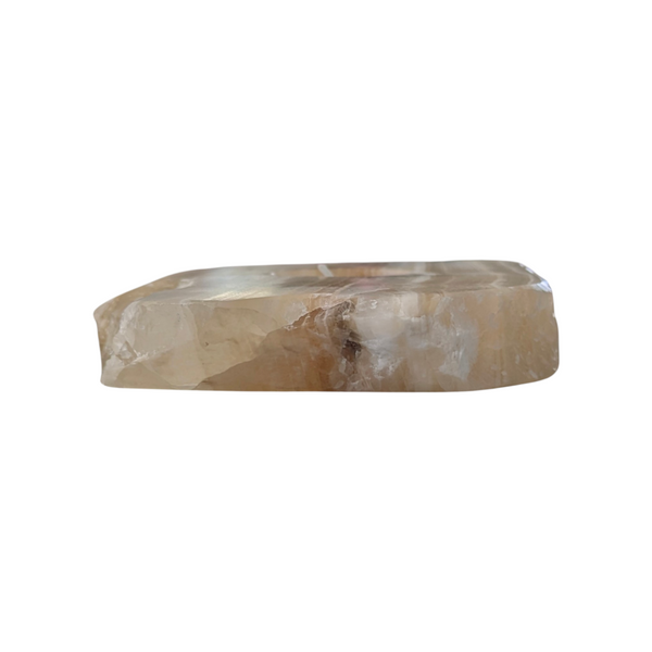 Amber Aragonite Tealight Holder