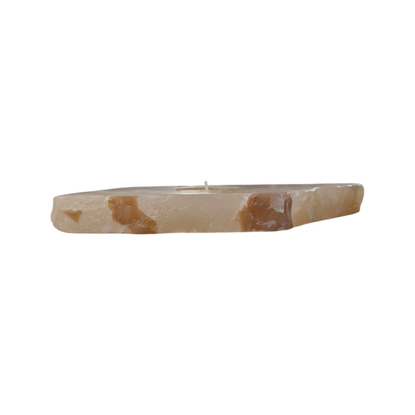 Amber Aragonite Tealight Holder