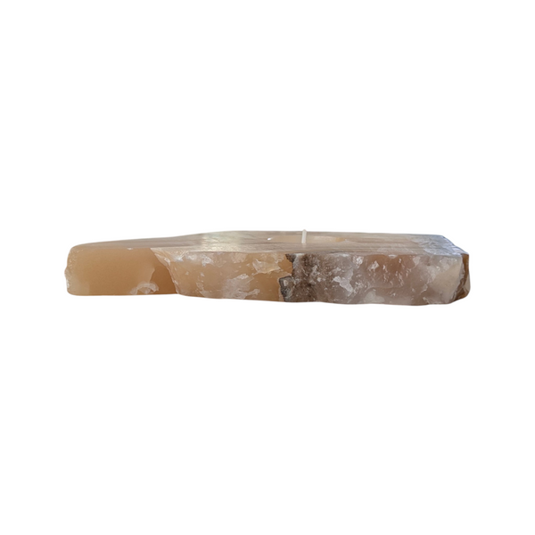 Amber Aragonite Tealight Holder