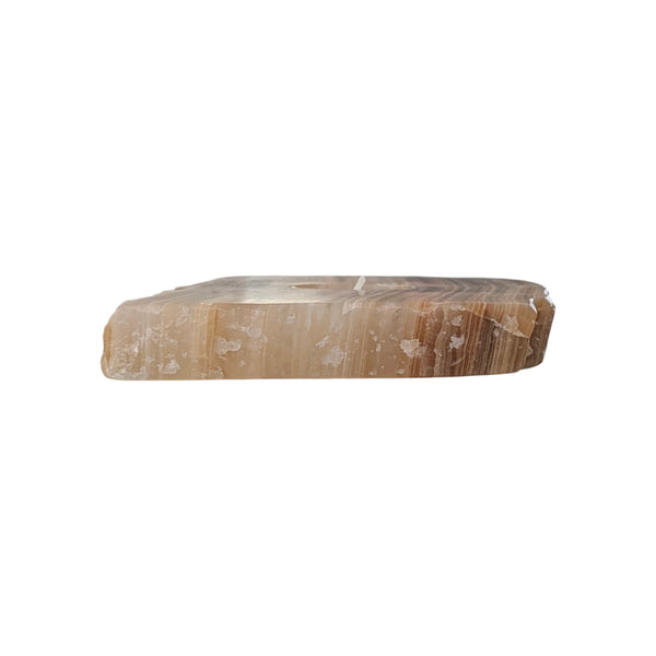 Amber Aragonite Tealight Holder