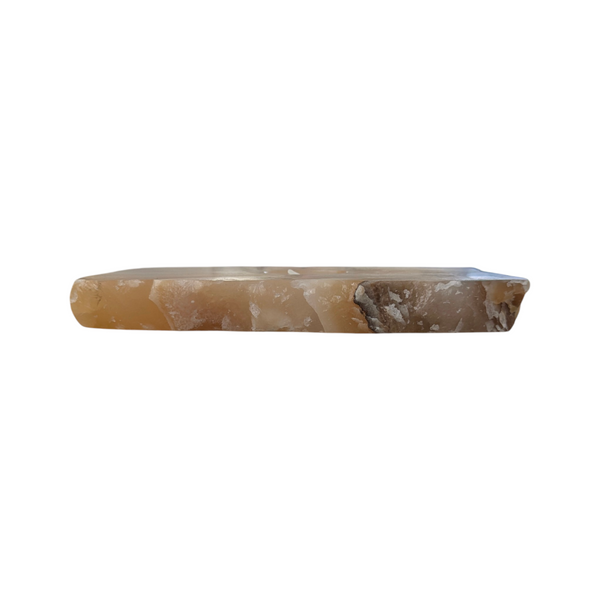 Amber Aragonite Tealight Holder