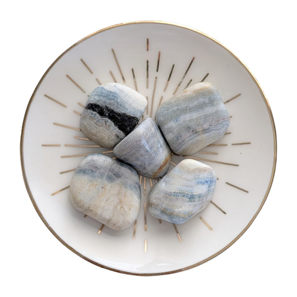 Blue Scheelite crystal tumblestones 20-30mm