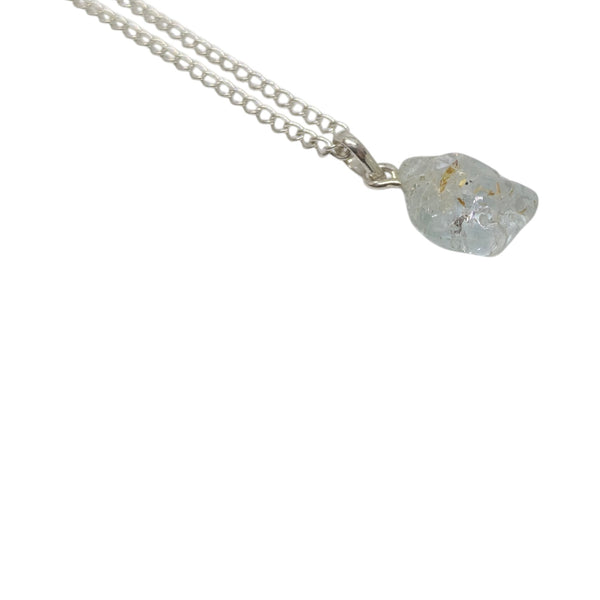 Tumbled Blue Topaz Crystal Necklace