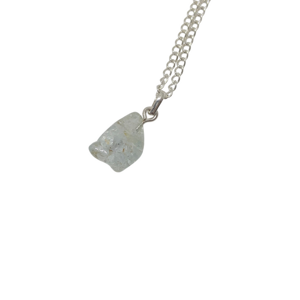 Tumbled Blue Topaz Crystal Necklace