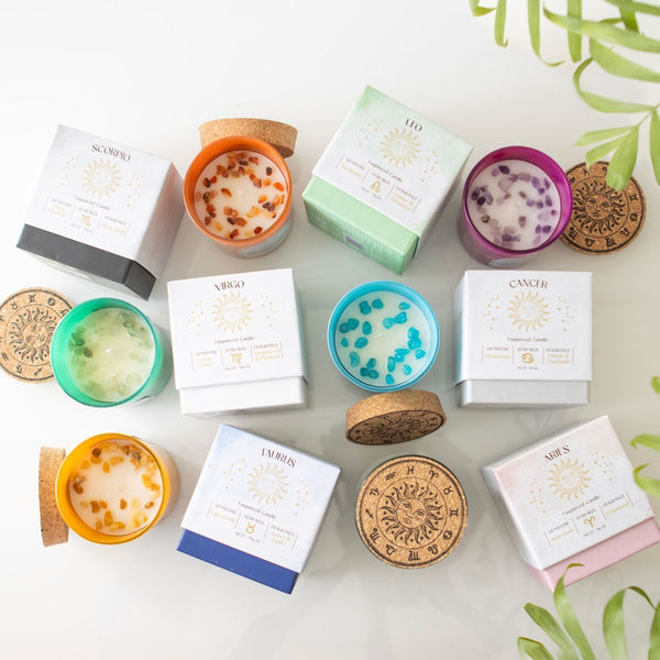 Sagittarius - Horoscope Gemstone & Aromatherapy Candle