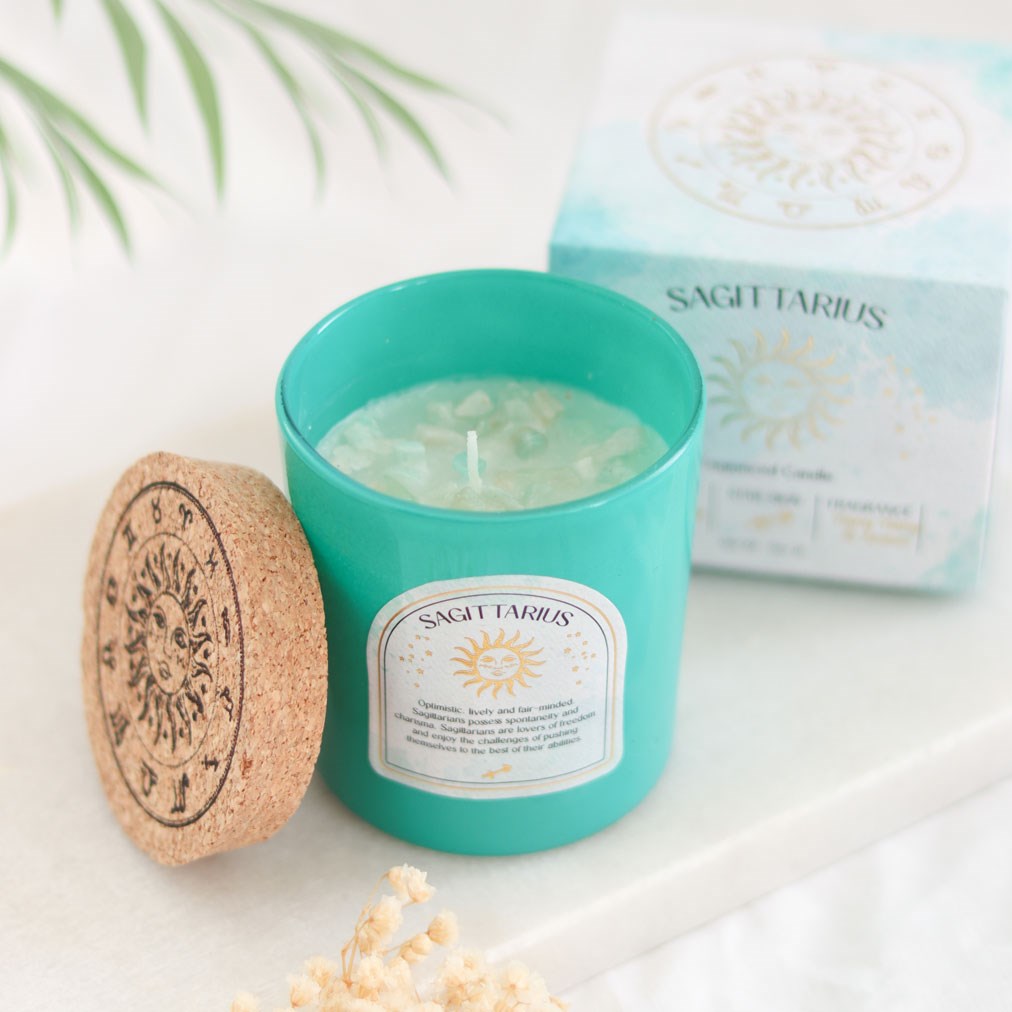 Sagittarius - Horoscope Gemstone & Aromatherapy Candle
