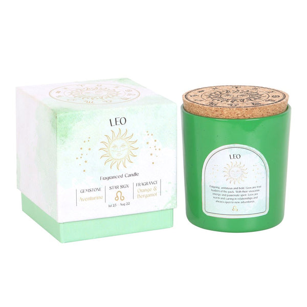 Leo - Horoscope Gemstone & Aromatherapy Candle