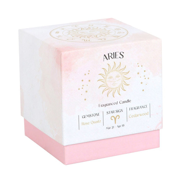 Aries - Horoscope Gemstone & Aromatherapy Candle