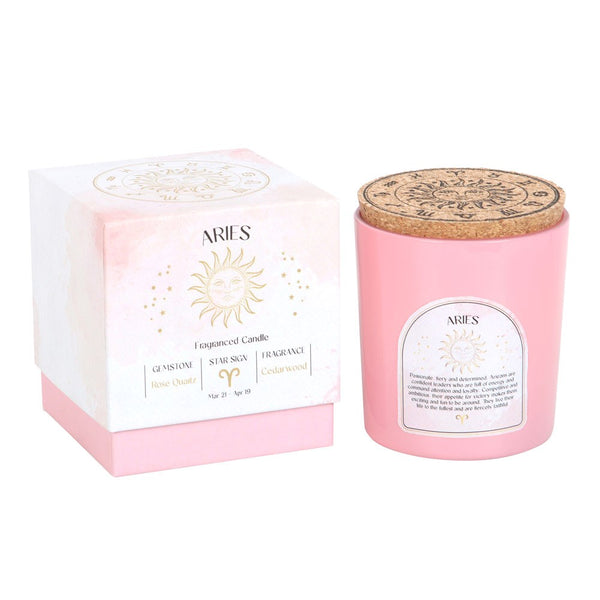 Aries - Horoscope Gemstone & Aromatherapy Candle