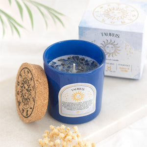 Taurus - Horoscope Gemstone & Aromatherapy Candle