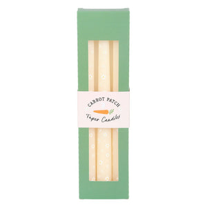 Set of Three Carrot Patch Daisy Taper Candles
