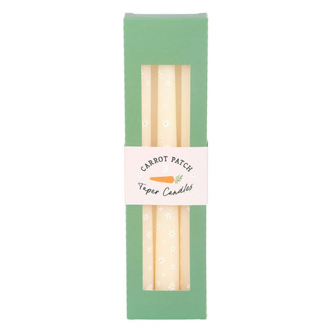 Set of Three Carrot Patch Daisy Taper Candles