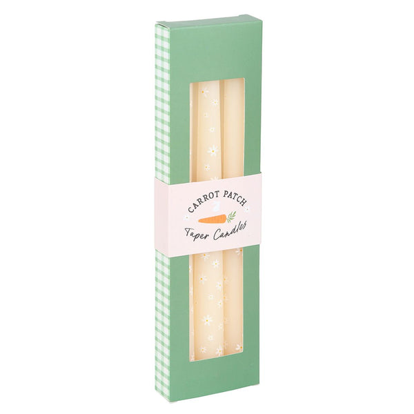 Set of Three Carrot Patch Daisy Taper Candles