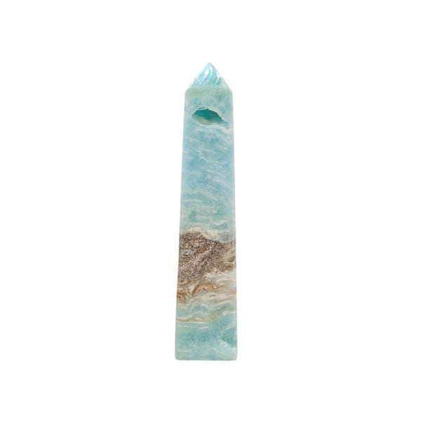 Blue Caribbean Calcite gemstone generator, with brown and white banding 