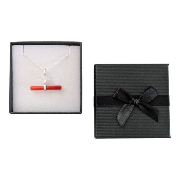 Carnelian T-Bar 925 Sterling Silver Necklace