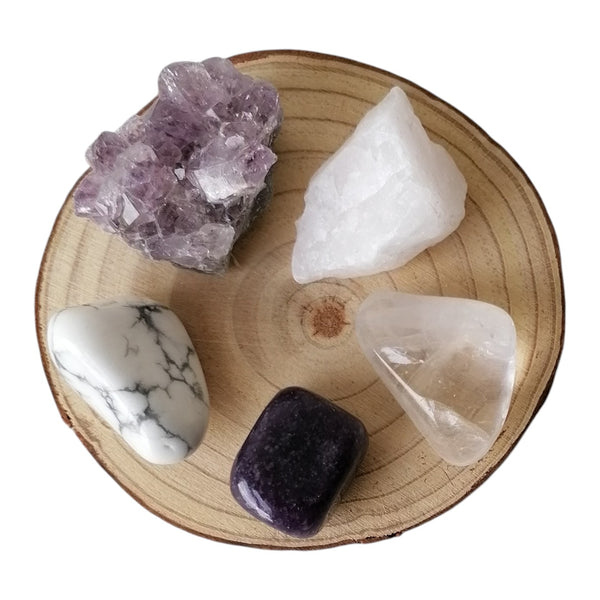 Crown Chakra Crystal Set - Natural & Tumbled - Our Energy Centre