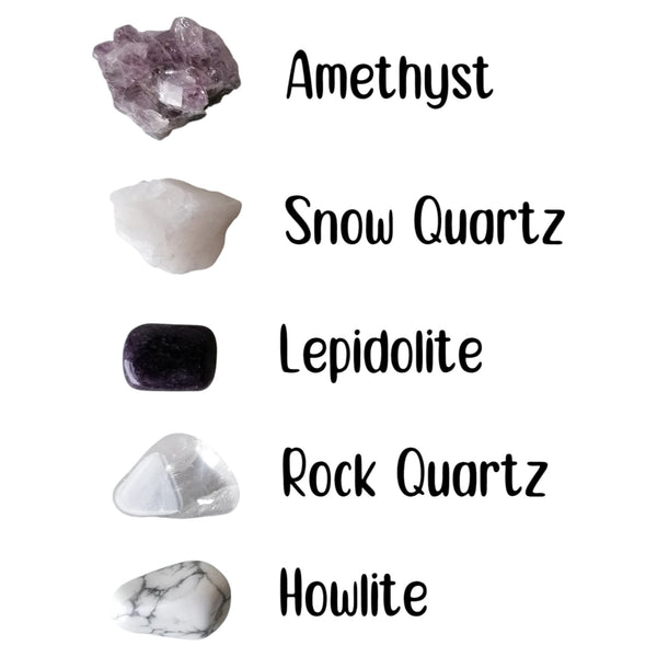 Crown Chakra Crystal Set - Natural & Tumbled - Our Energy Centre