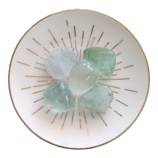 Green Fluorite Crystal Tumblestones