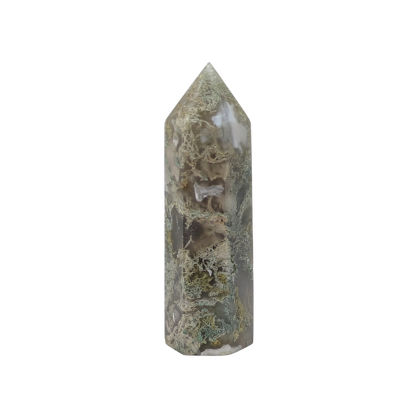 Green Moss Agate Tower Point