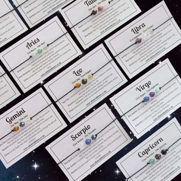 zodiac themed crystal bracelets 