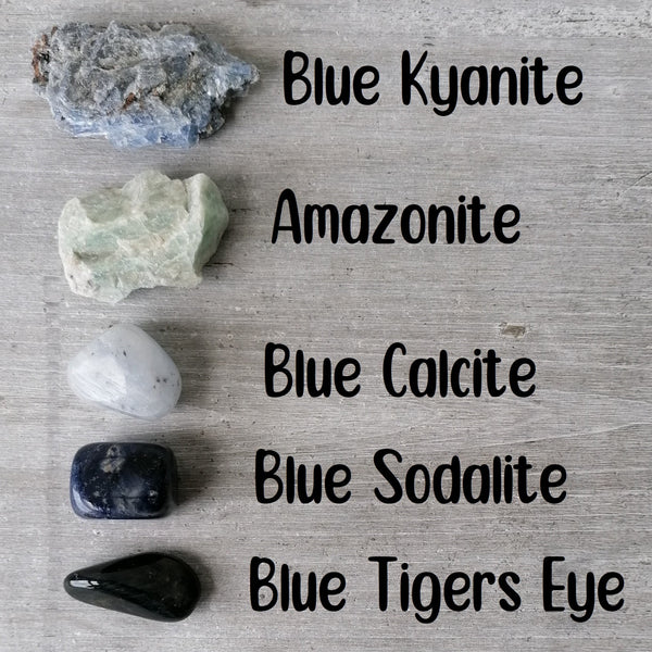 Throat Chakra Crystal Set - Natural & Tumbled
