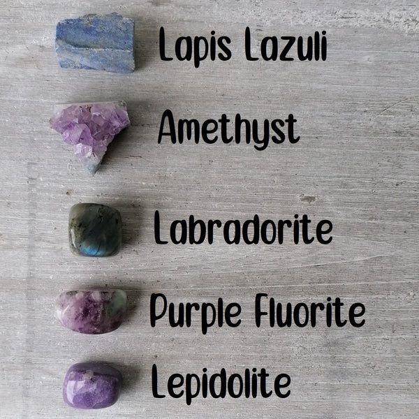 Third Eye Chakra Crystal Set - Natural & Tumbled