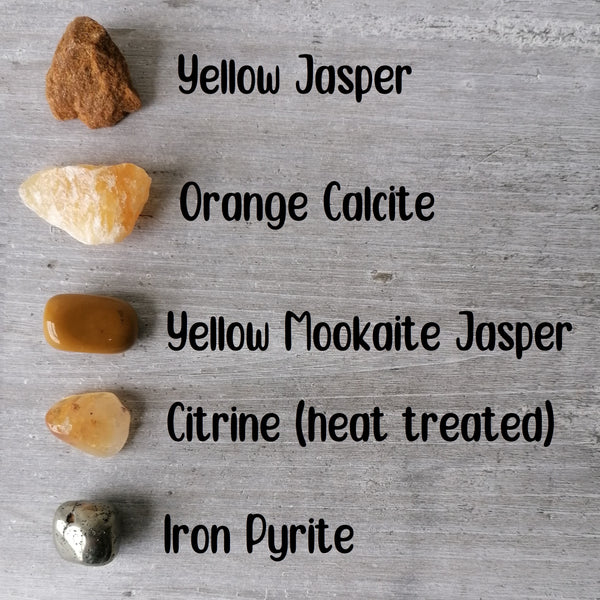 Solar Plexus Chakra Crystal Set - Natural & Tumbled