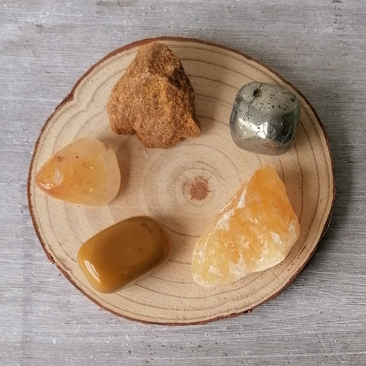 Solar Plexus Chakra Crystal Set - Natural & Tumbled