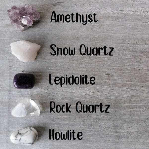 Crown Chakra Crystal Set - Natural & Tumbled