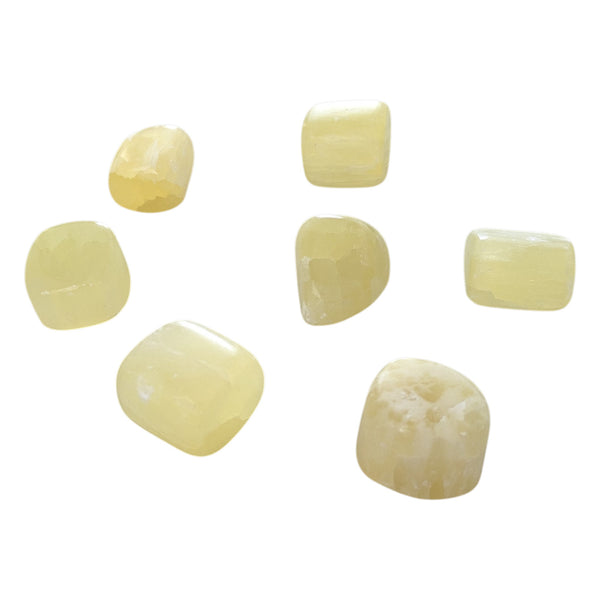 Chunky smooth polished Lemon yellow Calcite crystals. 