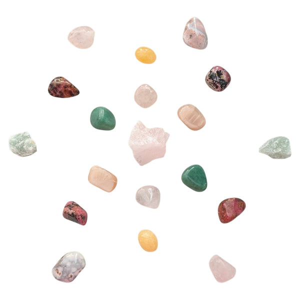 Love and peace crystal grid set, seed of life design