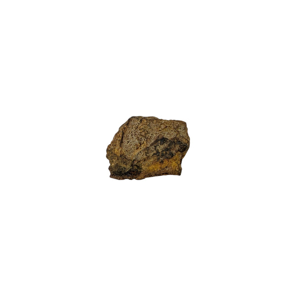 Dense, thick specimen of the Nantan Meteorite with sharp, dramatic fractures.