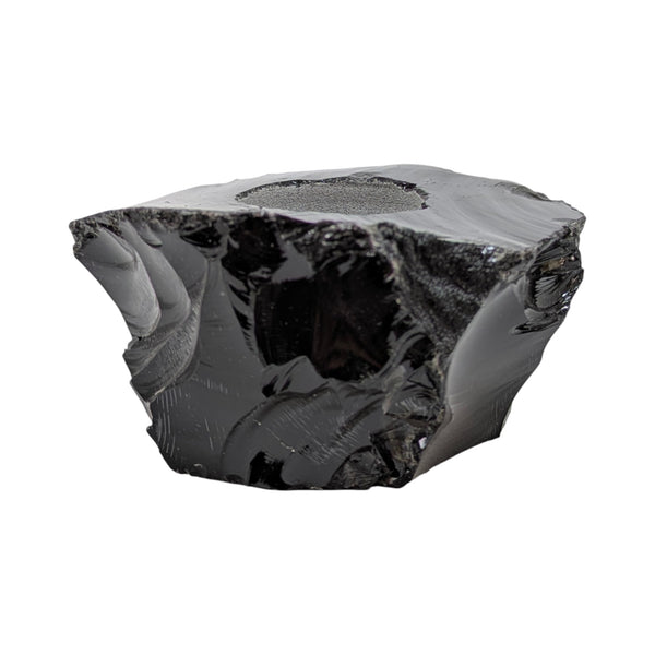 Natural Black Obsidian Tealight Holder