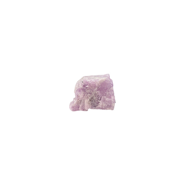 Natural raw unpolished Nigerian Kunzite specimen weighing 29g and measuring 2.5cm x 2cms x 2cms and displaying light to dark lilac tones. 
