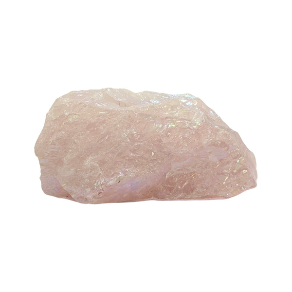 Rose Aura Quartz Crystal Tealight Holder