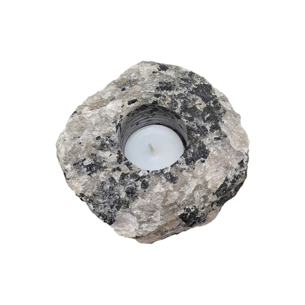 Tourmalinated Quartz Natural Crystal Tealight Holder