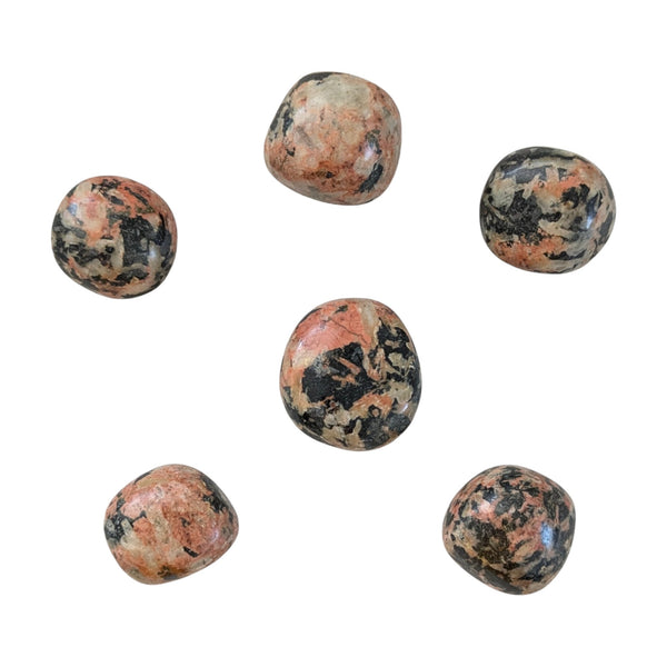 Orange Orthoclase with Black Tourmaline Tumblestone