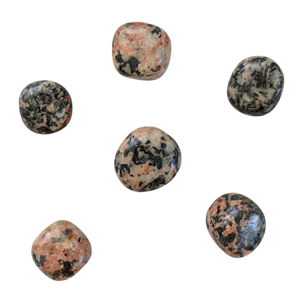 Orange Orthoclase with Black Tourmaline Tumblestone