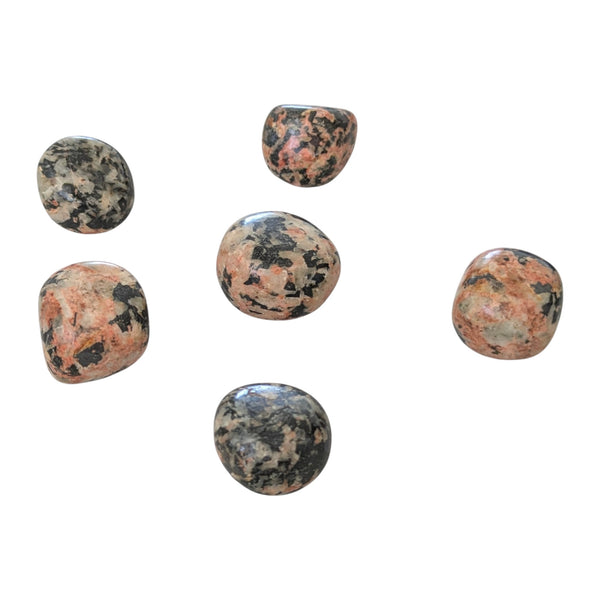 Orange Orthoclase with Black Tourmaline Tumblestone