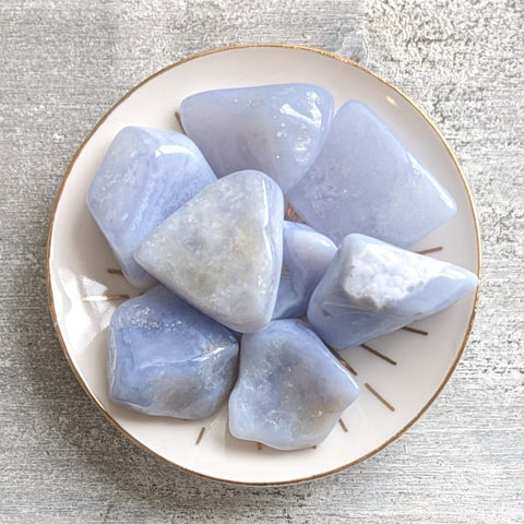 Blue Chalcedony Tumblestone