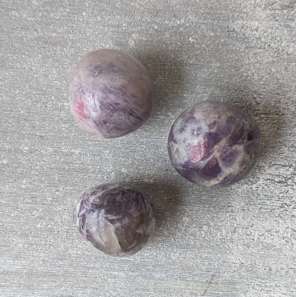 Rubellite in Lepidolite Tumblestone