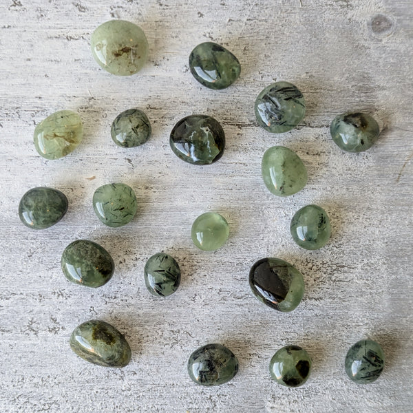 Prehnite with Epidote Inclusions Tumblestone