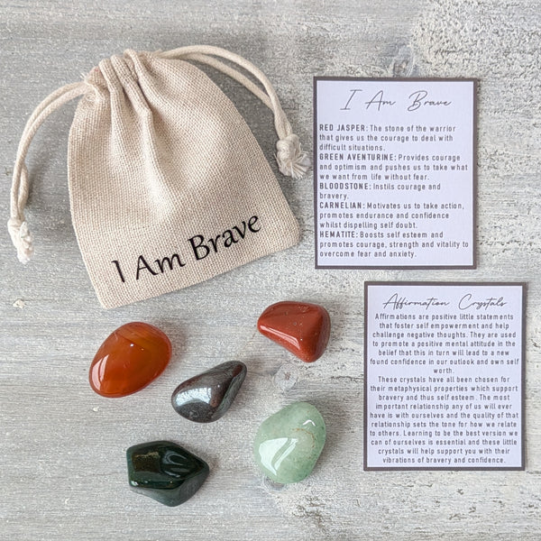 Affirmation Crystals Set - I Am Brave