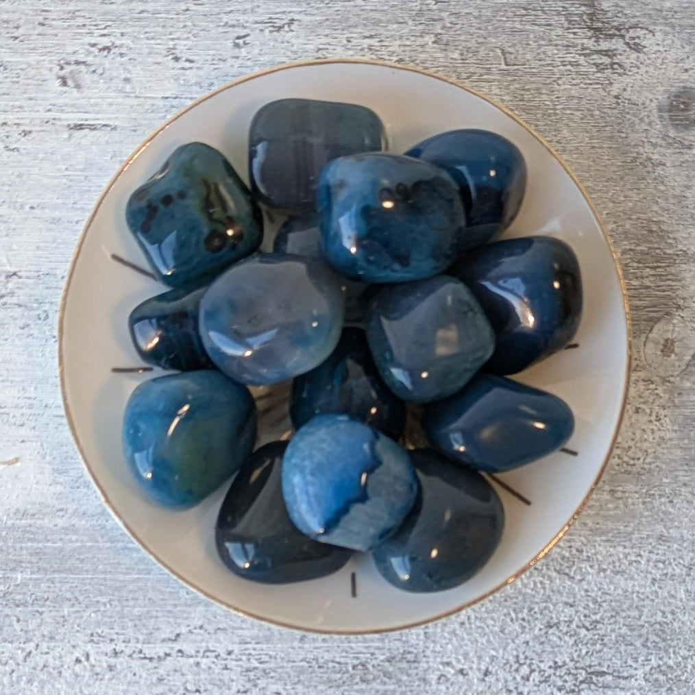 Teal Agate Tumblestone