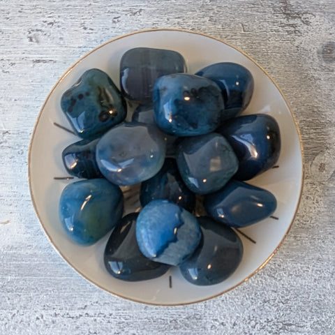 Teal Agate Tumblestone